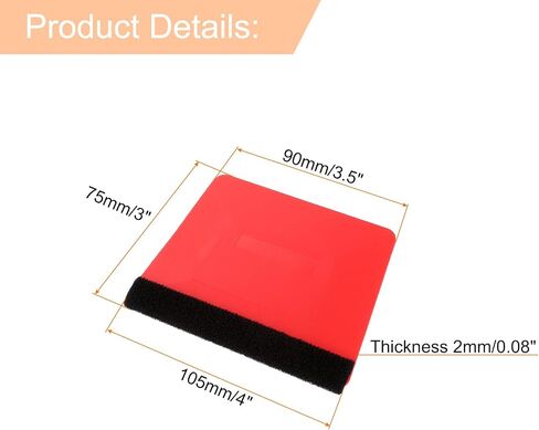 Harfington 6pcs Squeegee Vinyl ، Felt Edge Vinyl Wrap Decal Squeegee Tool ، Squeegee Plastic Screper Film 4 بوصات للسيارة ، صنع العلامات ، النافذة ، الأحمر ، شبه منحرف. in Kuwait