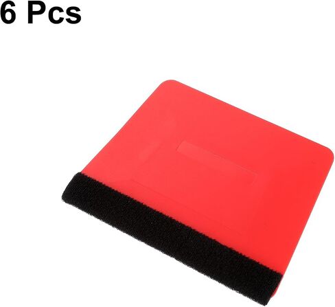 Harfington 6pcs Squeegee Vinyl ، Felt Edge Vinyl Wrap Decal Squeegee Tool ، Squeegee Plastic Screper Film 4 بوصات للسيارة ، صنع العلامات ، النافذة ، الأحمر ، شبه منحرف. in Kuwait