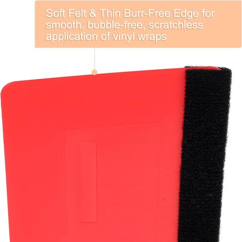 Harfington 6pcs Squeegee Vinyl ، Felt Edge Vinyl Wrap Decal Squeegee Tool ، Squeegee Plastic Screper Film 4 بوصات للسيارة ، صنع العلامات ، النافذة ، الأحمر ، شبه منحرف. in Kuwait