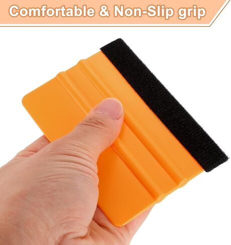 Harfington 10pcs Squeegee Vinyl ، Felt Edge Vinyl Wrap Decal Squeegee Tool ، Squeegee Plastic Screper Film 4 بوصات للسيارة ، وصنع العلامات ، والنافذة ، والأصفر ، والمستطيل in Kuwait