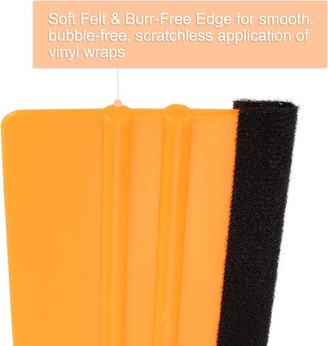 Harfington 10pcs Squeegee Vinyl ، Felt Edge Vinyl Wrap Decal Squeegee Tool ، Squeegee Plastic Screper Film 4 بوصات للسيارة ، وصنع العلامات ، والنافذة ، والأصفر ، والمستطيل in Kuwait