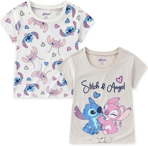 Disney Lilo & Stitch Girls 2 Pack Short Sleeve T-Shirt for Big Kids in Kuwait