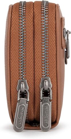 Montana West X Wrangler سعة كبيرة من محفظة Wristlet Dual Szipper مع نافذة هوية وسحاب معدني ناعم in Kuwait