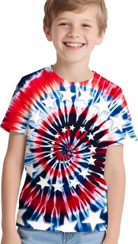 Kids Neon Tie Dye Shirt for Boys Girls Tie-Dye T-Shirt Hippes Tshirt Senior Children Tee Size 6-16 Years Age in Kuwait
