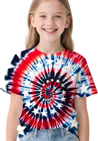 Kids Neon Tie Dye Shirt for Boys Girls Tie-Dye T-Shirt Hippes Tshirt Senior Children Tee Size 6-16 Years Age in Kuwait