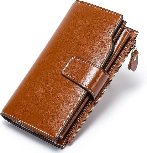 SENDEFN Women Leather Wallets RFID Blocking Clutch Card Holder Ladies Purse with Zipper Pocket in Saudi Arabia