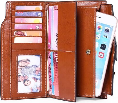 SENDEFN Women Leather Wallets RFID Blocking Clutch Card Holder Ladies Purse with Zipper Pocket in Saudi Arabia