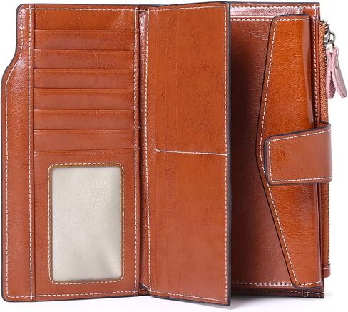 SENDEFN Women Leather Wallets RFID Blocking Clutch Card Holder Ladies Purse with Zipper Pocket in Saudi Arabia