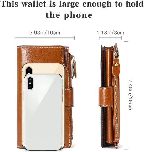 SENDEFN Women Leather Wallets RFID Blocking Clutch Card Holder Ladies Purse with Zipper Pocket in Saudi Arabia