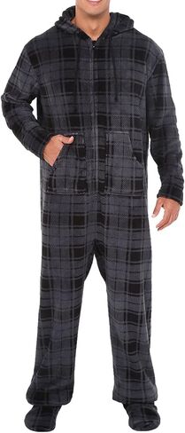 Alexander Del Rossa Adult Onesies for Men, Mens Onesie Pajamas Adults, Fleece Onesie for Men, Hooded Footed Mens Onsie in Saudi Arabia