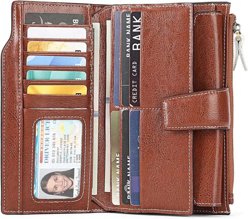 SENDEFN Women Leather Wallets RFID Blocking Clutch Card Holder Ladies Purse with Zipper Pocket in Saudi Arabia