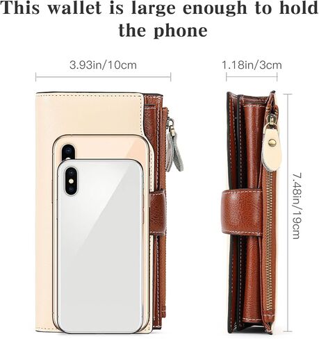 SENDEFN Women Leather Wallets RFID Blocking Clutch Card Holder Ladies Purse with Zipper Pocket in Saudi Arabia