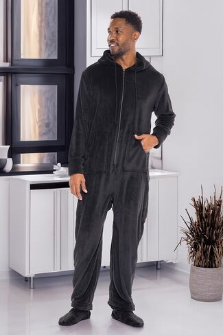 Alexander Del Rossa Adult Onesies for Men, Mens Onesie Pajamas Adults, Fleece Onesie for Men, Hooded Footed Mens Onsie in Saudi Arabia