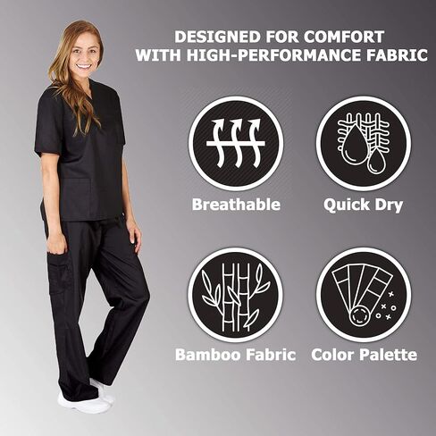 Women's Scrub Sets, Scrub Top and Pants. Run Large in Kuwait
