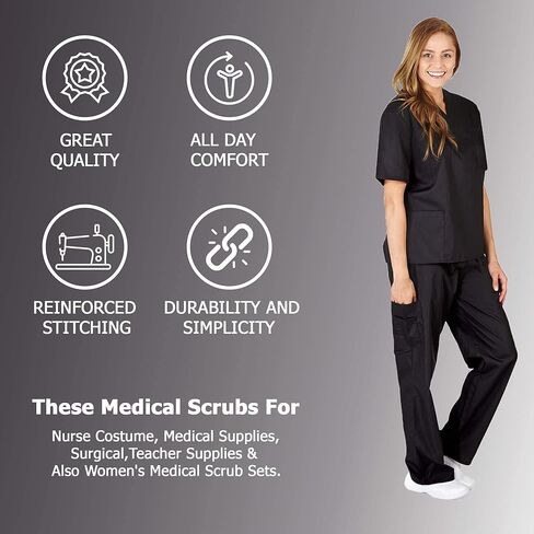 Women's Scrub Sets, Scrub Top and Pants. Run Large in Kuwait