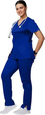 Uniforms World Alyssa Scrubs Set for Women — Classic fit Top & Straight Pants, Elastic Waistband, 7 Pockets, Anti-Wrinkle in Saudi Arabia