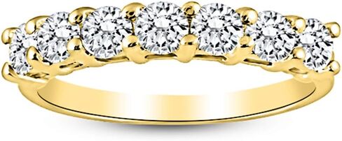 1/2 Carat 14K White Gold Round 7-Stone Diamond Wedding Anniversary Stackable Ring Band Value Collection in Kuwait