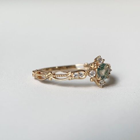 London Blue Topaz Engagement Ring for Women Created Emerald Rose Quartz Moss Agate Blue Sandstone Birthstone Wedding Anniversary Jewelry in Saudi Arabia
