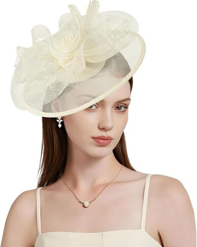 Markest Fascinators for Women Tea Party Hats Flower Derby Hat Party Headwear for Cocktail, Wedding, Church in Kuwait
