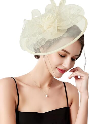 Markest Fascinators for Women Tea Party Hats Flower Derby Hat Party Headwear for Cocktail, Wedding, Church in Kuwait