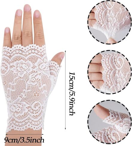 Fascinators Hat for Women Tea Party Veil Mesh Headband Feather Hat Half Lace Gloves Pearl Jewelry Set in Kuwait