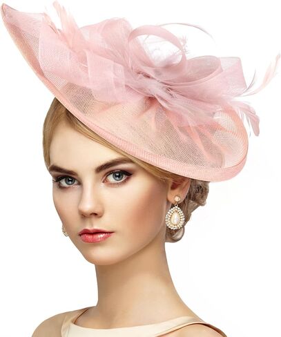 2025 Kentucky Hat for Women - Classic Victoria Derby Fascinator 1920s 50s Tea Party Hat with Hair Clip for Lady in Kuwait