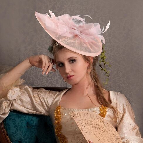 2025 Kentucky Hat for Women - Classic Victoria Derby Fascinator 1920s 50s Tea Party Hat with Hair Clip for Lady in Kuwait