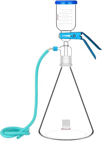 stonylab Glass Filtration Apparatus, Borosilicate Glass Vacuum Filtration Assembly Filter Kit with 2000 ml Filtering Flask and 300 ml Graduated Funnel in Kuwait