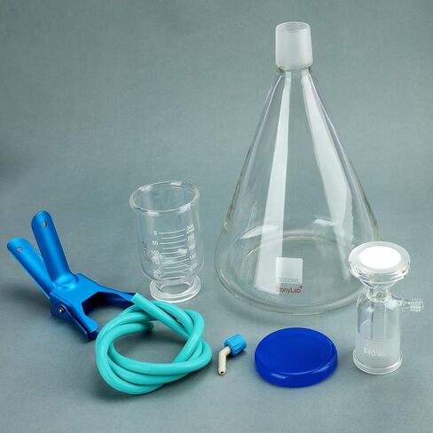 stonylab Glass Filtration Apparatus, Borosilicate Glass Vacuum Filtration Assembly Filter Kit with 2000 ml Filtering Flask and 300 ml Graduated Funnel in Kuwait