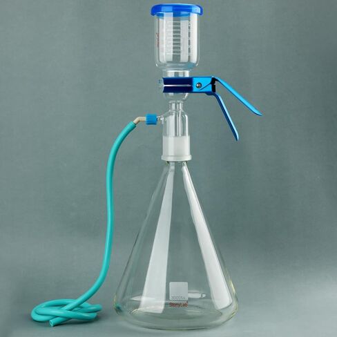 stonylab Glass Filtration Apparatus, Borosilicate Glass Vacuum Filtration Assembly Filter Kit with 2000 ml Filtering Flask and 300 ml Graduated Funnel in Kuwait