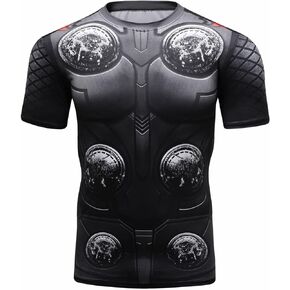 Men's Compression Shirt Short Sleeve Base Layer Tops Cool Dry T Shirts