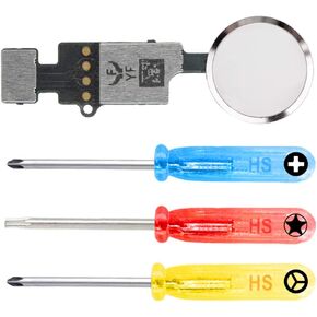 MMOBIEL Home Button 4th Gen. YF Compatible with iPhone SE 2022 / SE 2020/7 / 8/7 Plus / 8 Plus - Fingerprint Touch ID Flex Cable Connector - Replacement - Incl. Screwdrivers - White