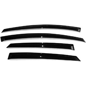 Window Visor Compatible with 2012-2018 Ford Focus, Acrylic Smoke Tinted Sun Rain Shade Guard Wind Deflector Air Vent by IKON MOTORSPORTS, 2013 2014 2015 2016 2017