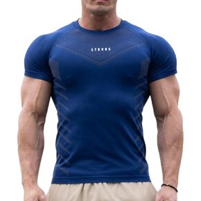 Men's Compression Shirt - Short Sleeve Elastic T-Shirt Gym Workout Tops