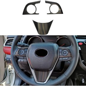 3PCS ABS Red Steering Wheel Button Cover Sticker Interior Decoration Sticker Accessories Trim for Toyota Camry 2018 2019 2020 2021 2022 2023 2024,for Toyota Avolon 2019 2020 2021 2022
