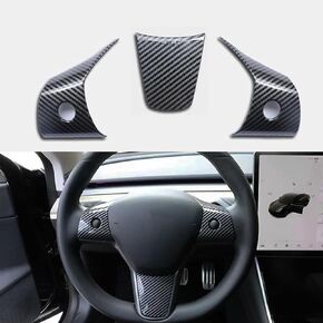 YHCDSEA Steering Wheel Trim Cover for Tesla Model 3/Y, Interior Accessories Compatible with Tesla Model 3 Model Y (A-Bling)