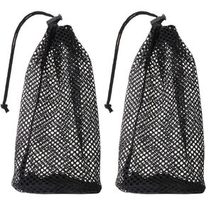 SING F LTD 2PCS Golf Ball Bag Nylon Drawstring Mesh Pouch Golf Ball Storage Bag for 48-56 Golf Balls Gym Bag Golf Accessory Outdoor Sports Supplies Black