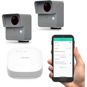 YoLink LoRa Smart Outdoor Motion Sensor Starter Kit, Driveway Alert, Property Invasion/Tresspassing Detector, Email/SMS/Push Alerts, Alexa, IFTTT, Home Assistant: Includes (2) Sensors, (1) SpeakerHub