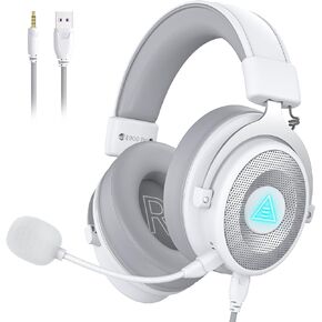 EKSA E900 Pro USB Gaming Headset for PC - Computer Headset with Detachable Noise Cancelling Mic, 7.1 Surround Sound, 50MM Driver - Headphones with Microphone for PS4/PS5, Xbox One, Laptop, Office