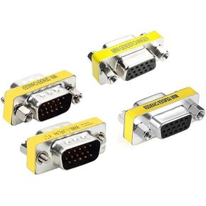 4 pcs VGA SVGA HD15 Male-to-Male/Female to Female Mini Gender Converter Coupler Cable AdapterConnector