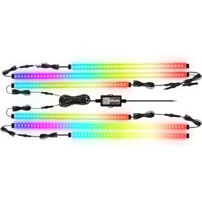 Car Underglow Lights Chasing Color, Upgraded Bluetooth Led Strip Light with Dream Color Chasing 212 Mode, Music Mode, DIY Mode, APP Control Underbody Strip Kit for Car, 35Inch & 47Inch, 4PC Pack