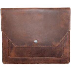 Hide & Drink, Slim Portfolio, Narrow Document Holder, Flat Messenger Case, Office Accessory, Full Grain Leather, Handmade