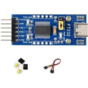 FT232 USB to UART (TTL) Communication Module, USB-C Connector, Compatible 3.3V/5V Logic Level, Supports Mac OS, Linux, Android, Wince, Windows 7/8/8.1/10/11...