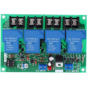 Garosa 4 Channel Power Time Sequence Board Double Panel High Current Adjustable Sequential Controller Module 30A 0.5-4s Adjustment Electronic Switch Control Board