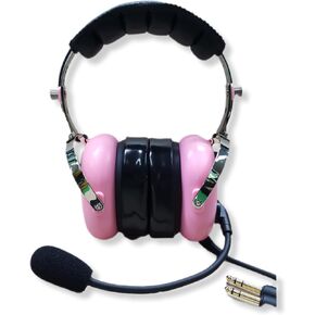 Fs Aviation Headset, Pink, Gel Ear Seal (Silicon), Passive Noise Reduction, Switchable Mono-Stereo, Noise Cancelling Mic, General Aviation PJ Dual Plugs