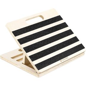Navaris Slant Board Calf Stretcher - Adjustable Wood Incline Board for Stretching Calves - Wooden Exercise Wedge Tilt Ramp with Surface Grip