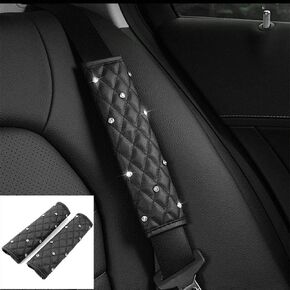 Yijueled 2 PCS Bling Car Seat Belt Covers Seatbelt Safety Belt Pad Luggage Bag Shoulder Cover for Adults Women