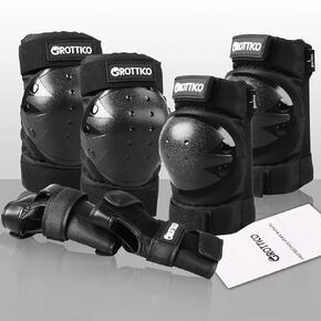 Adult-Youth-Kids Knee-Elbow-Pads Wrist-Guards - Skateboard Roller Inline Ice Skate BMX Bike Scooter Protective Gear Set