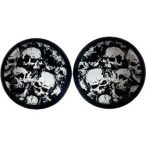 Kustom Cycle Parts Skulls Theamed Smoke Bullet Turn Signal Light Lens Cover Compatible with Harley Davidson Street Glide, Road Glide, Road King, Sportster, Softail (2 PAIR)