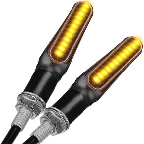 KEMIMOTO Motorcycle Turn Signals Light, 4782LM Super Bright LED Motorcycle Indicator Light, 8MM 12V Universal Motorbike Front Rear LED Blinker Amber Daytime Running Lights - 2PCS